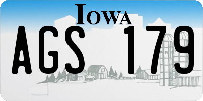 IA license plate AGS179