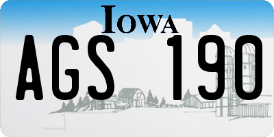 IA license plate AGS190
