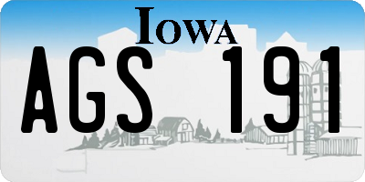 IA license plate AGS191