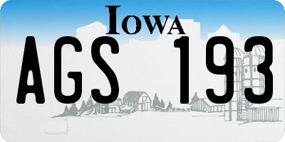 IA license plate AGS193