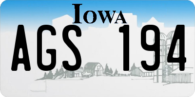 IA license plate AGS194