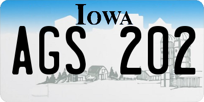 IA license plate AGS202