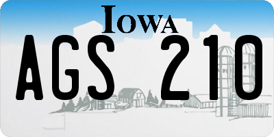 IA license plate AGS210