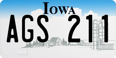 IA license plate AGS211