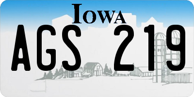 IA license plate AGS219