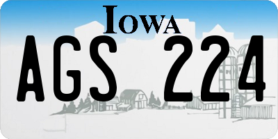 IA license plate AGS224
