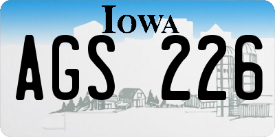 IA license plate AGS226