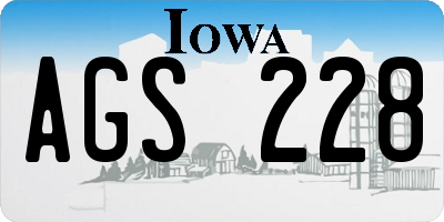 IA license plate AGS228