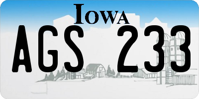 IA license plate AGS233