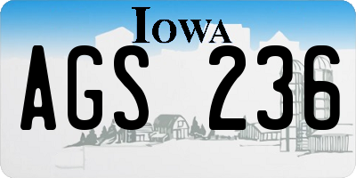 IA license plate AGS236