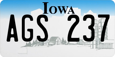 IA license plate AGS237