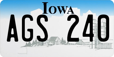 IA license plate AGS240