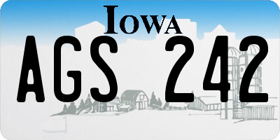 IA license plate AGS242