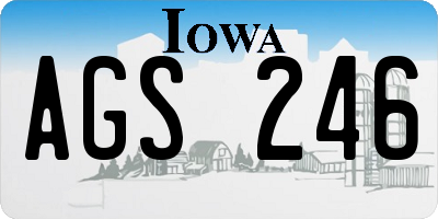 IA license plate AGS246