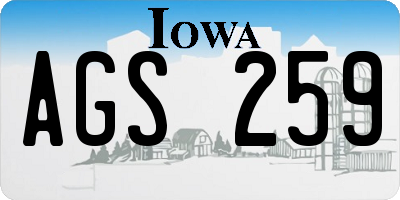 IA license plate AGS259