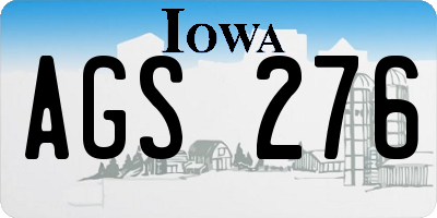 IA license plate AGS276