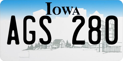 IA license plate AGS280