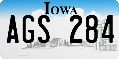 IA license plate AGS284