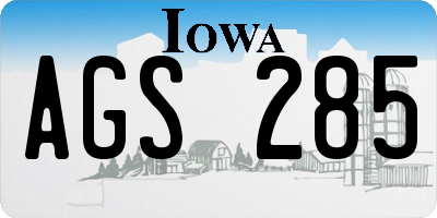 IA license plate AGS285