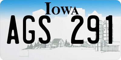 IA license plate AGS291