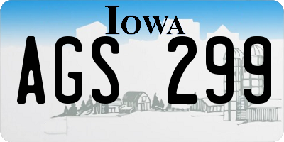 IA license plate AGS299