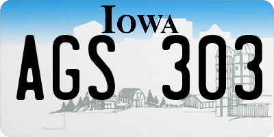 IA license plate AGS303