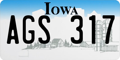 IA license plate AGS317