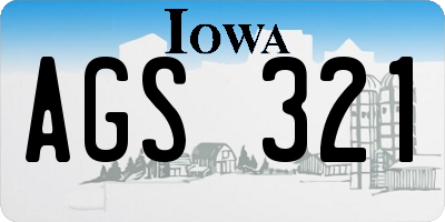 IA license plate AGS321