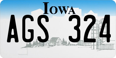 IA license plate AGS324