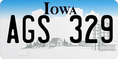 IA license plate AGS329