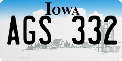 IA license plate AGS332