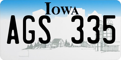 IA license plate AGS335