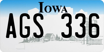 IA license plate AGS336
