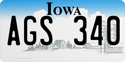 IA license plate AGS340