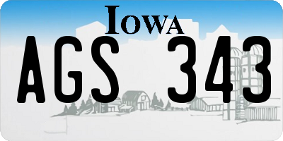 IA license plate AGS343