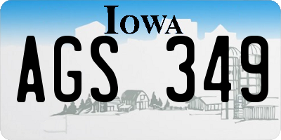 IA license plate AGS349