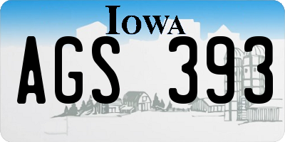 IA license plate AGS393