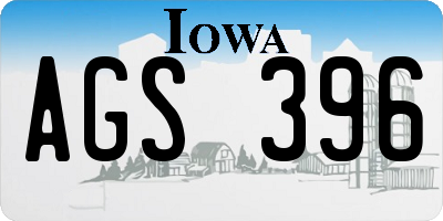 IA license plate AGS396