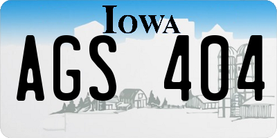 IA license plate AGS404