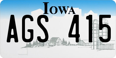 IA license plate AGS415