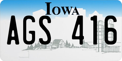 IA license plate AGS416