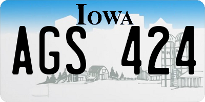 IA license plate AGS424