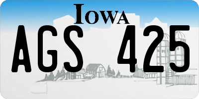 IA license plate AGS425