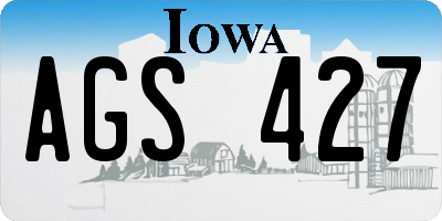 IA license plate AGS427