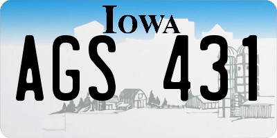 IA license plate AGS431