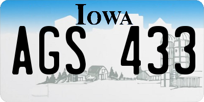 IA license plate AGS433