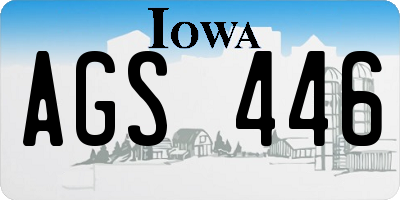 IA license plate AGS446