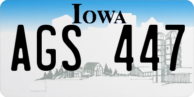 IA license plate AGS447