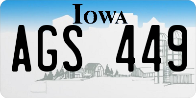 IA license plate AGS449