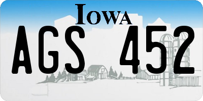 IA license plate AGS452